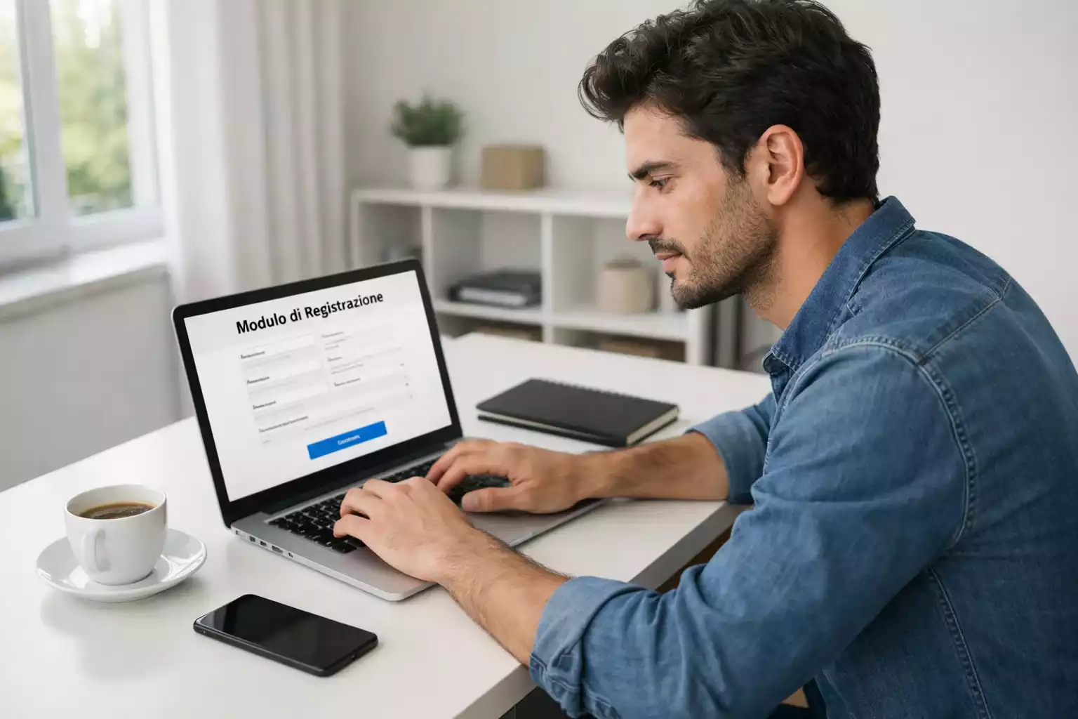 Utente che compila modulo registrazione su sito scommesse