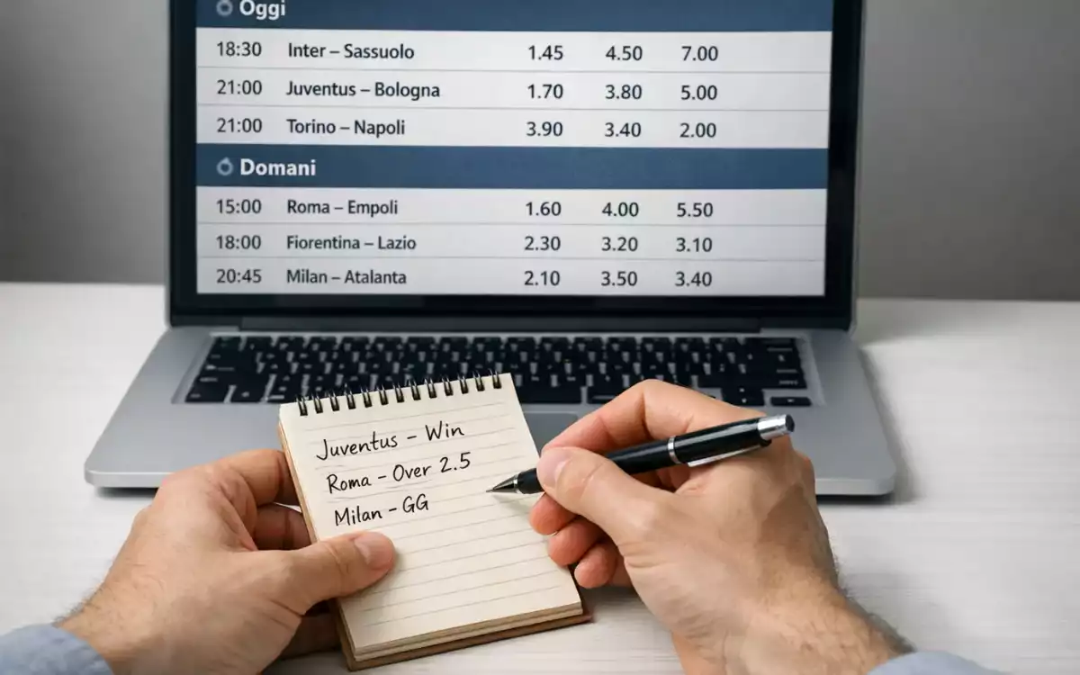 Costruzione di una schedina con analisi delle partite